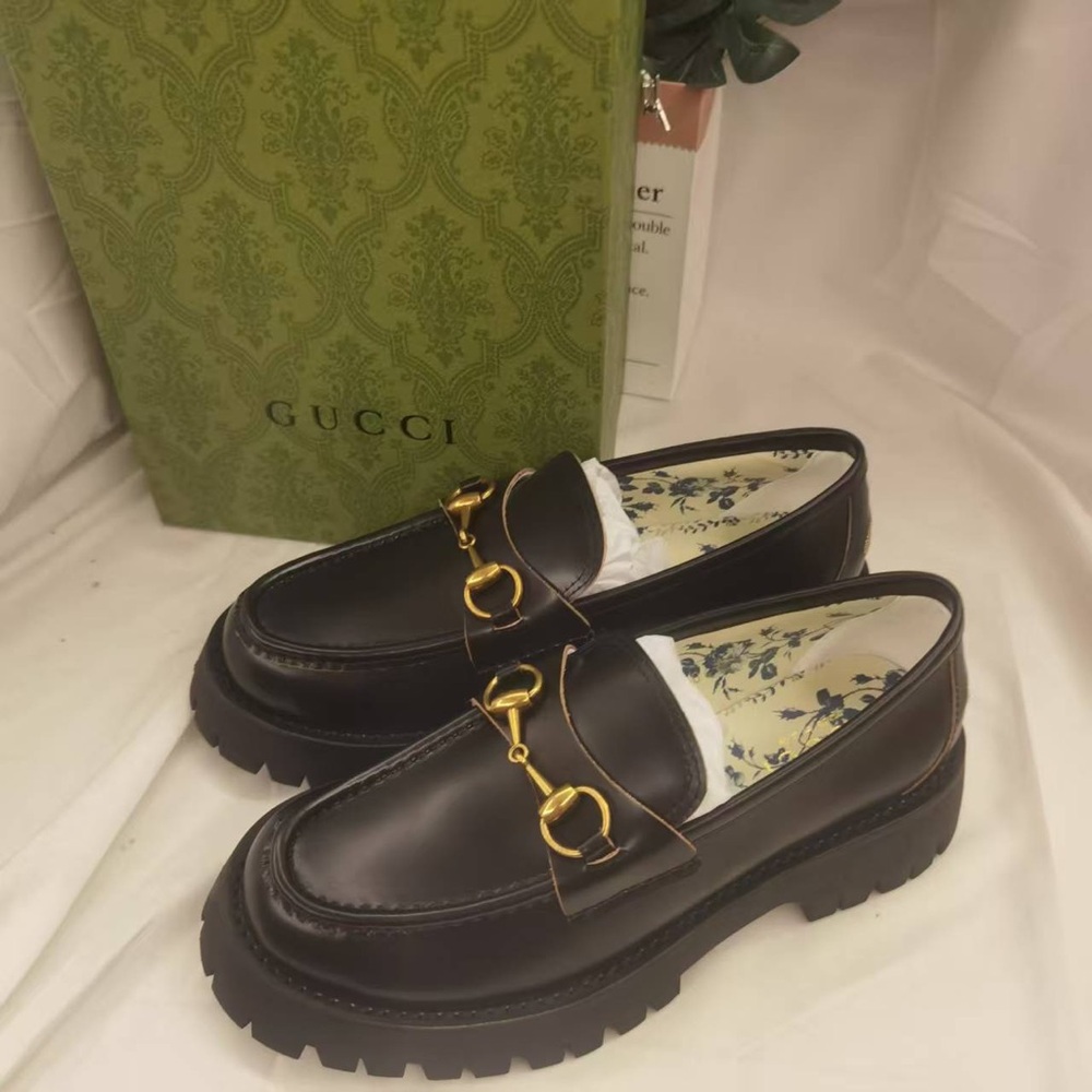 Gucci Black Leather Loafers